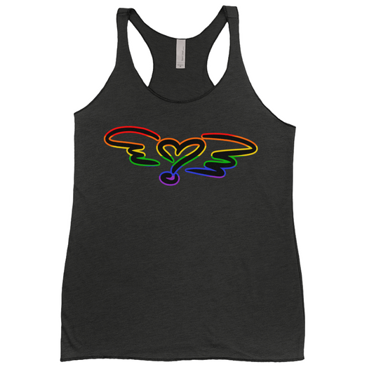 Pride Heart with Wings Racerback Tank Top